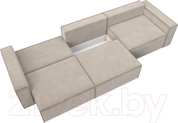 Изображение товара Диван Лига Диванов Куба Лонг (микровельвет бежевый)