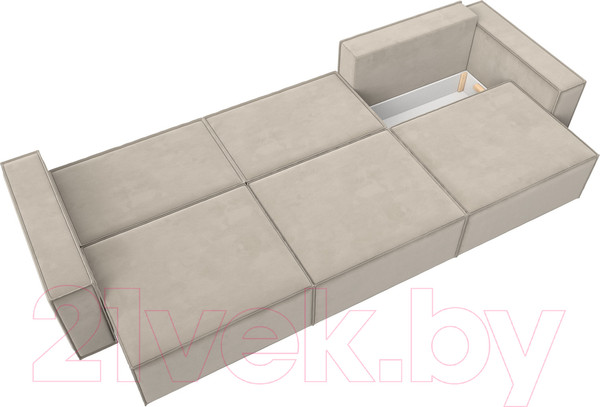 Изображение товара Диван Лига Диванов Куба Лонг (микровельвет бежевый)