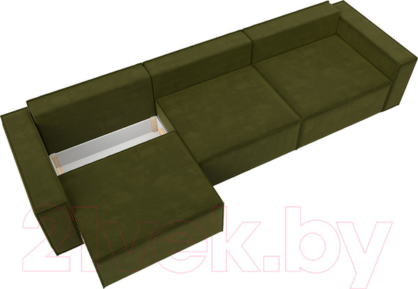Изображение товара Диван Лига Диванов Куба Лонг (микровельвет зеленый)
