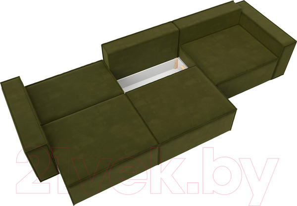 Изображение товара Диван Лига Диванов Куба Лонг (микровельвет зеленый)