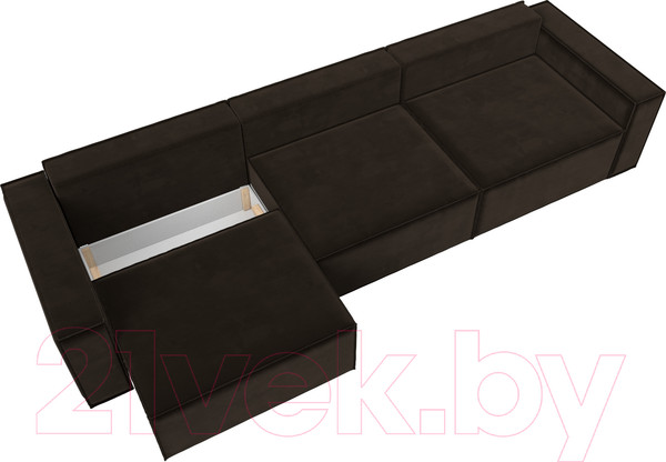 Изображение товара Диван Лига Диванов Куба Лонг (микровельвет коричневый)