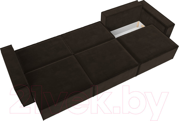 Изображение товара Диван Лига Диванов Куба Лонг (микровельвет коричневый)