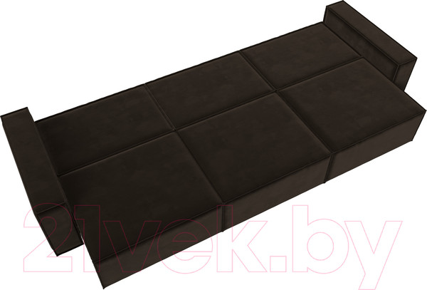 Изображение товара Диван Лига Диванов Куба Лонг (микровельвет коричневый)