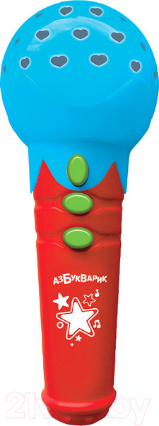 Изображение товара Музыкальная игрушка Азбукварик Новогодние песенки. Микрофончик с огоньками / 2560 (голубой)