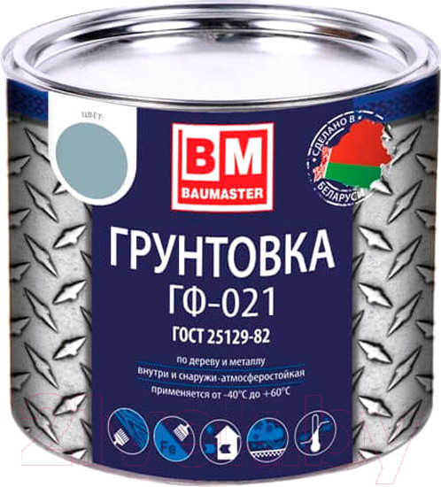 Изображение товара Грунтовка BauMaster ГФ-021 (1.8кг, светло-серый)