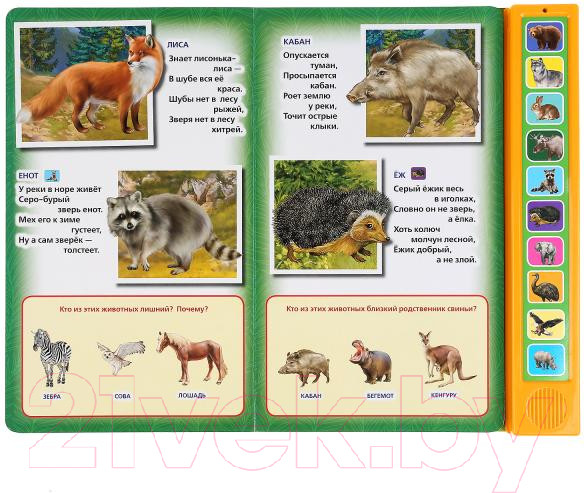 Изображение товара Музыкальная книга Умка Животные (Степанов В.А.)