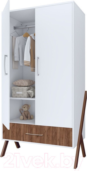 Изображение товара Шкаф Polini Kids Porto 3100 / 0002573.165 (белый/дуб крафт)