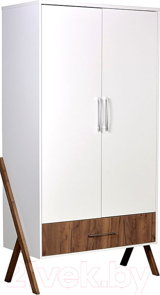 Изображение товара Шкаф Polini Kids Porto 3100 / 0002573.165 (белый/дуб крафт)