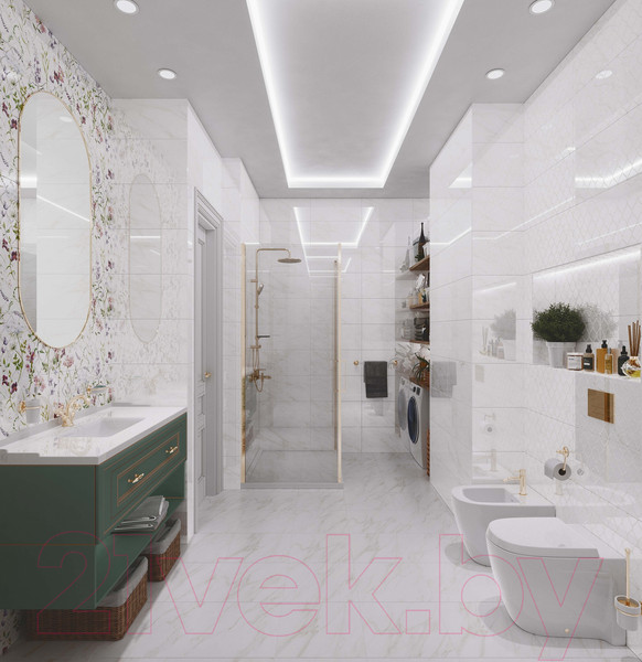 Изображение товара Декоративная плитка Axima Луизиана 2 (300x600, белый)