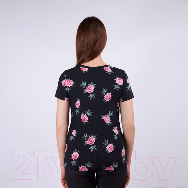 Изображение товара Футболка Verally 380-1 (р.170, 176-100-106, пионы на черном)