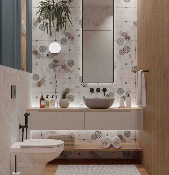 Изображение товара Декоративная плитка Axima Сопрано матовый (200x200, белый)