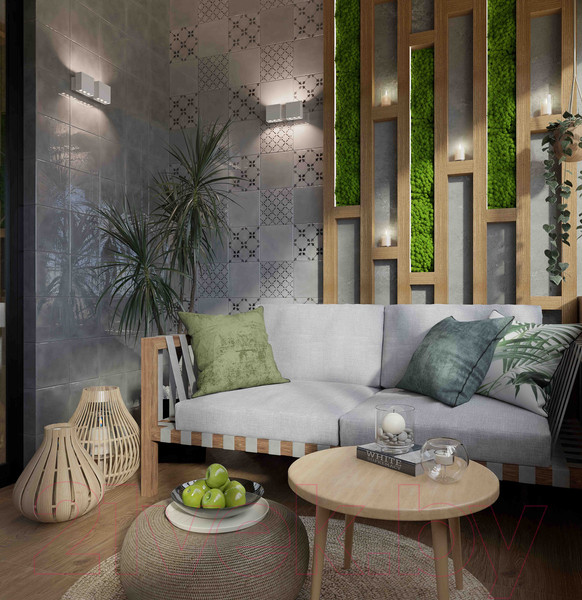 Изображение товара Декоративная плитка Axima Джаз глянцевый орнамент микс декор (200x200)