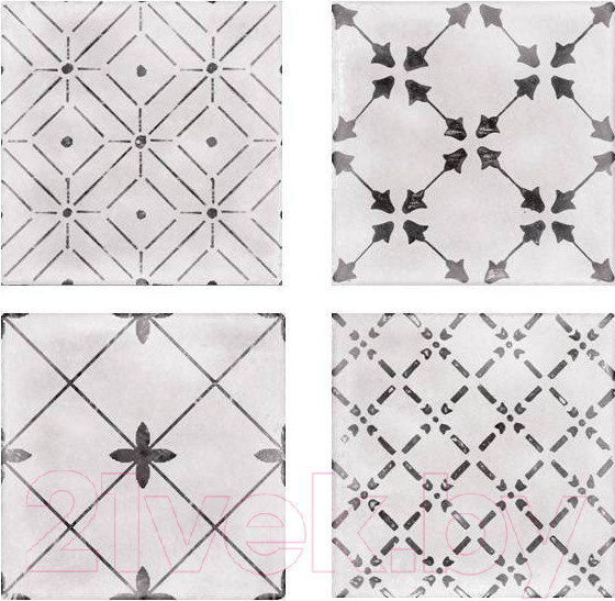 Изображение товара Декоративная плитка Axima Джаз матовый орнамент микс декор (200x200)