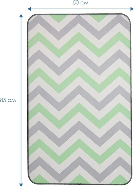 Изображение товара Коврик для ванной Вилина Зигзаги 7068-22002 (50x85, серый/зеленый)