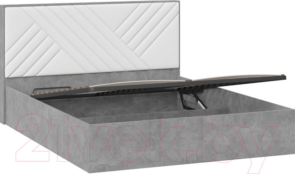 Изображение товара Двуспальная кровать ТриЯ Хилтон универсальная тип 1 и заглушиной 160x200 (ателье светлый/белый)