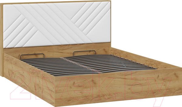 Изображение товара Двуспальная кровать ТриЯ Хилтон универсальная тип 1 и заглушиной 160x200 (дуб крафт золотой/белый)
