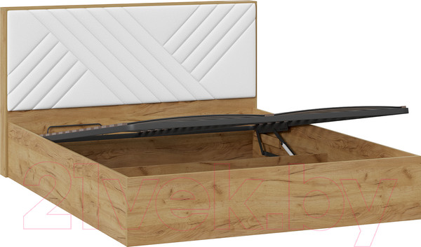 Изображение товара Двуспальная кровать ТриЯ Хилтон универсальная тип 1 и заглушиной 160x200 (дуб крафт золотой/белый)