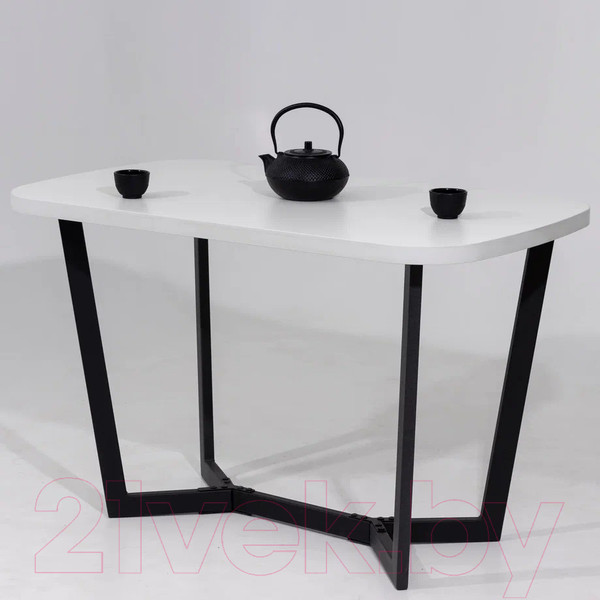 Изображение товара Обеденный стол Millwood Лофт Мюнхен Л 120x70x75 (белый/металл черный)