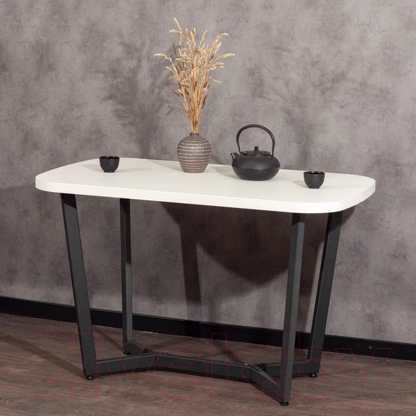 Изображение товара Обеденный стол Millwood Лофт Мюнхен Л 120x70x75 (белый/металл черный)