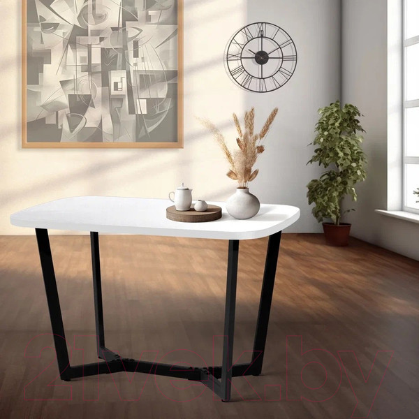 Изображение товара Обеденный стол Millwood Лофт Мюнхен Л 120x70x75 (белый/металл черный)