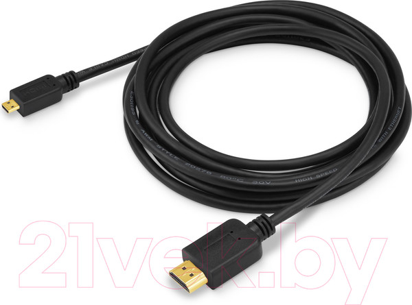 Изображение товара Кабель Buro MICROHDMI-3M (3м, черный)