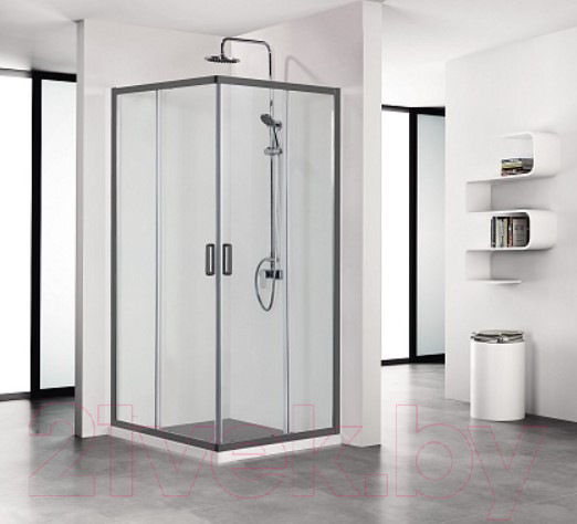 Изображение товара Душевой уголок Aquatek 80x200 / AQ ARI KV 08020BL (черный/прозрачное стекло)