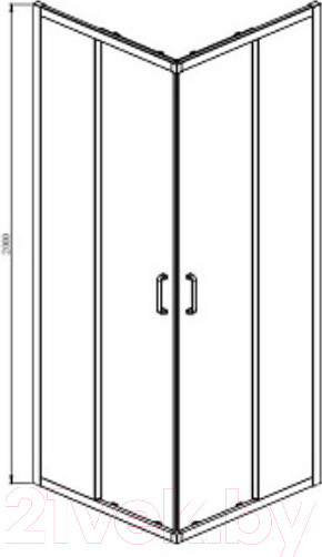 Изображение товара Душевой уголок Aquatek 80x200 / AQ ARI KV 08020BL (черный/прозрачное стекло)