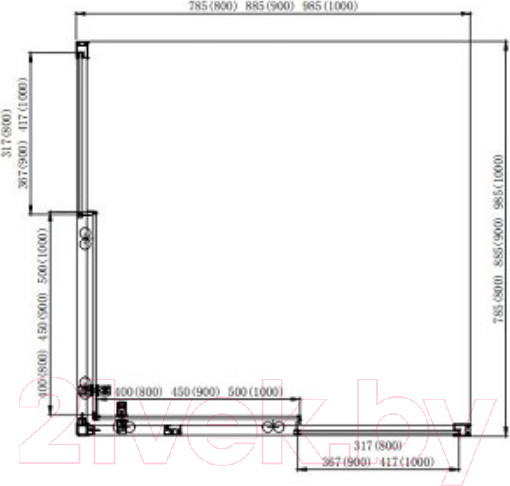 Изображение товара Душевой уголок Aquatek 80x200 / AQ ARI KV 08020BL (черный/прозрачное стекло)