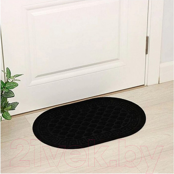 Изображение товара Коврик грязезащитный Kovroff Чешуйки овал 45x75 / ПО/04/18/01 (черный)