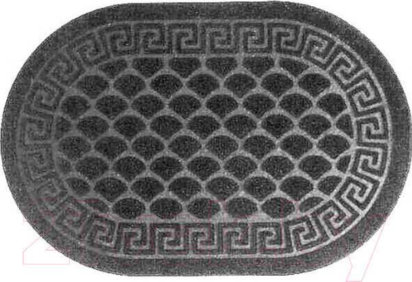 Изображение товара Коврик грязезащитный Kovroff Чешуйки овал 45x75 / ПО/04/18/02 (серый)