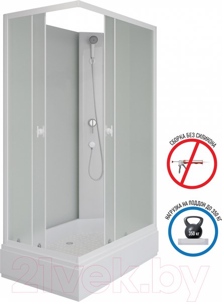 Изображение товара Душевая кабина Niagara Promo P100/80/26Q/MT/BK 100x80x215