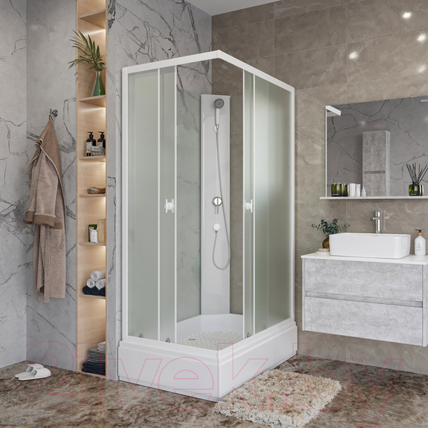 Изображение товара Душевая кабина Niagara Promo P100/80/26Q/MT/BK 100x80x215