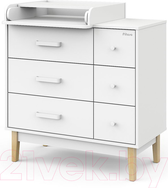 Изображение товара Комод пеленальный Pituso Kids Vintage Premium ЛДСП (белый аляска)