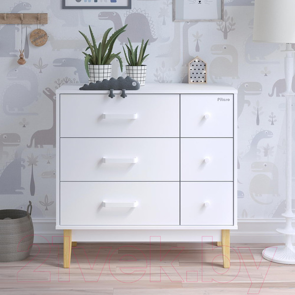 Изображение товара Комод пеленальный Pituso Kids Vintage Premium ЛДСП (белый аляска)