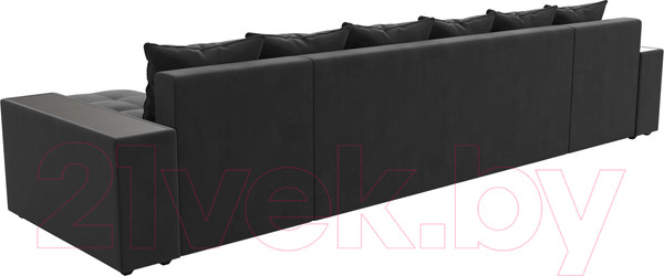 Изображение товара Диван П-образный Лига Диванов Дубай полки слева (велюр серый)