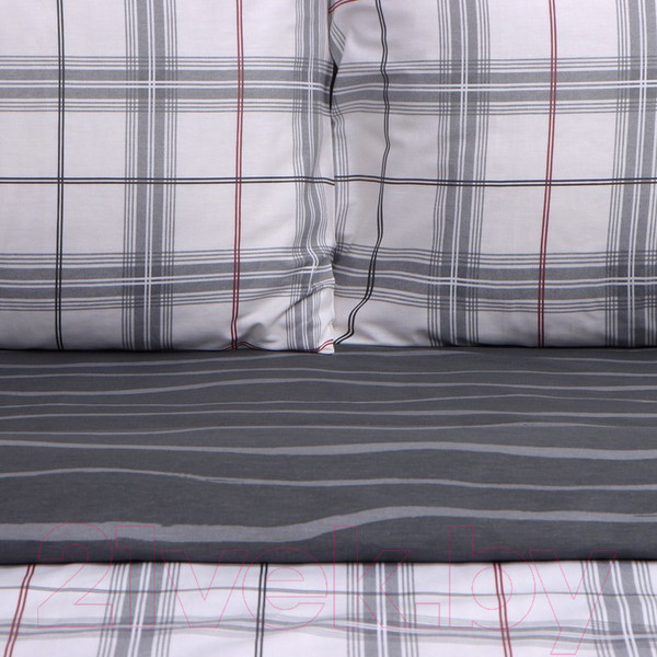 Изображение товара Комплект постельного белья Love Life Серая клетка Евро / 9861645