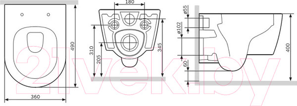 Изображение товара Унитаз подвесной AM.PM Func C8F1700SC