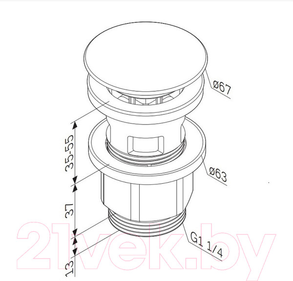 Изображение товара Донный клапан AM.PM F0700P33 (белый)