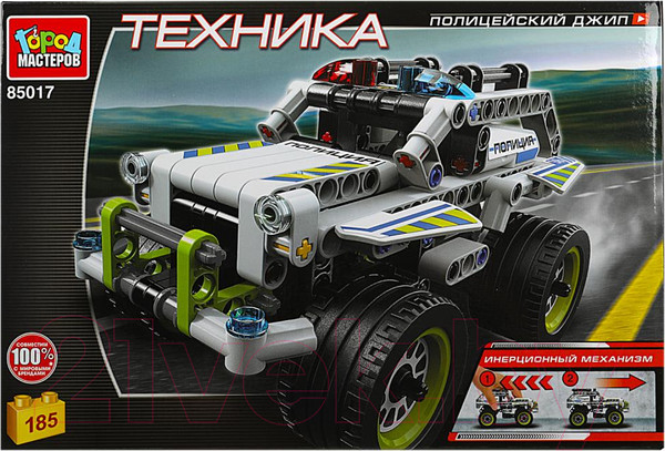 Изображение товара Конструктор инерционный Город мастеров Полицейский джип / 85017-ZH (185эл)