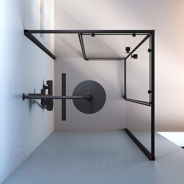 Изображение товара Душевой уголок AM.PM X-Joy Square Slide 90x90 / W94G-403-9090-BТ (черный/прозрачное стекло)