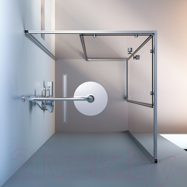 Изображение товара Душевой уголок AM.PM X-Joy Square Slide 90x90 / W94G-403-9090-МТ (матовый хром/прозрачное стекло)