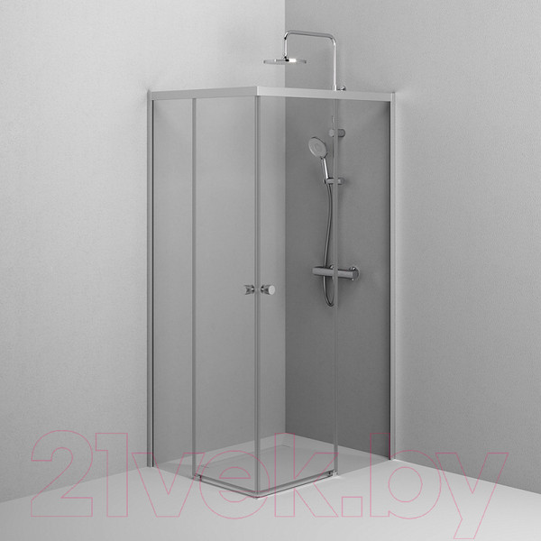 Изображение товара Душевой уголок AM.PM X-Joy Square Slide 100x80 / W94G-403-10080-MТ (матовый хром/прозрачное стекло)