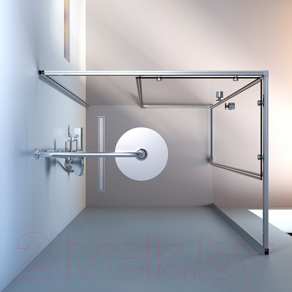 Изображение товара Душевой уголок AM.PM X-Joy Square Slide 100x80 / W94G-403-10080-MТ (матовый хром/прозрачное стекло)