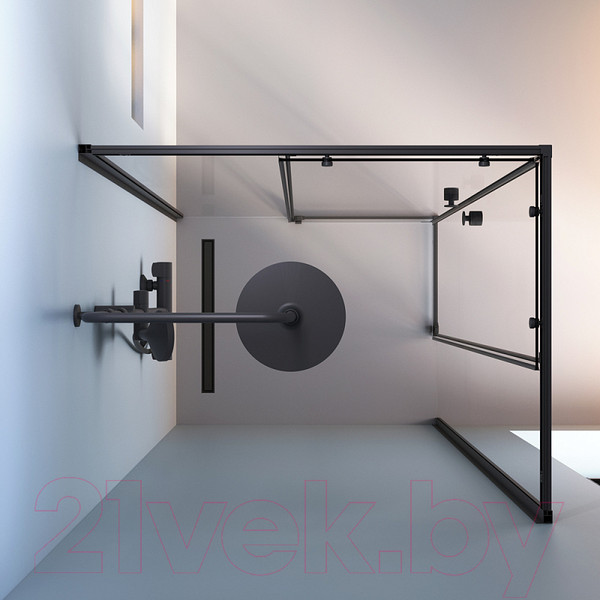 Изображение товара Душевой уголок AM.PM X-Joy Square Slide 120x80 / W94G-403-12080-BТ (черный/прозрачное стекло)