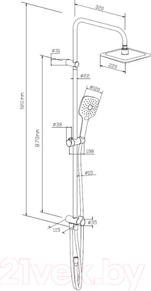 Изображение товара Душевая система Damixa Eclipse 931000000