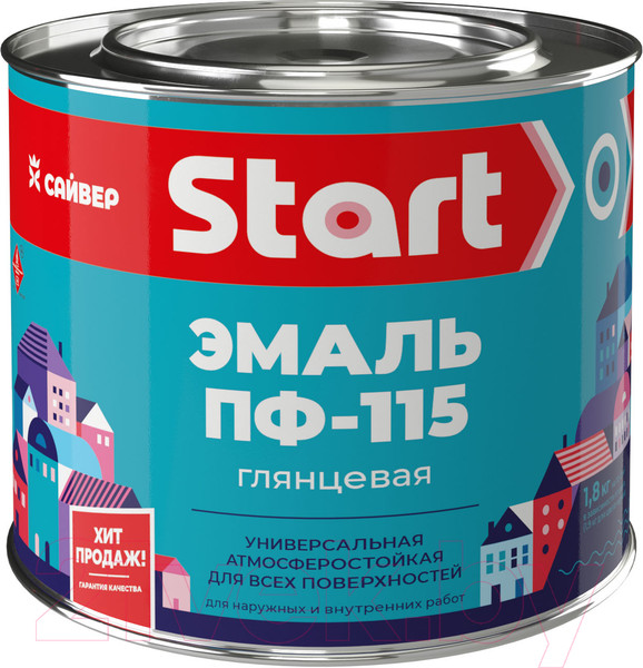 Изображение товара Эмаль START ПФ-115 (1.8кг, бордовый)
