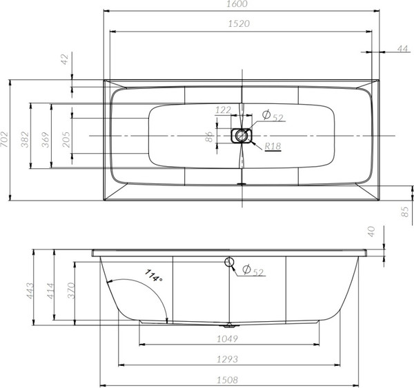 Изображение товара Ванна акриловая AM.PM Func 160x70 / W84A-160-070W-A