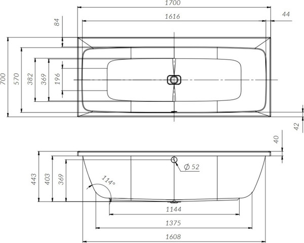 Изображение товара Ванна акриловая AM.PM Func 170x70 / W84A-170-070W-A