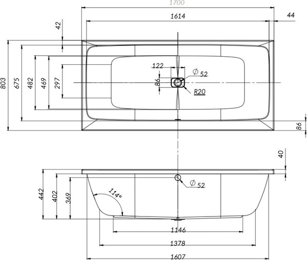 Изображение товара Ванна акриловая AM.PM Func 170x80 / W84A-170-080W-A