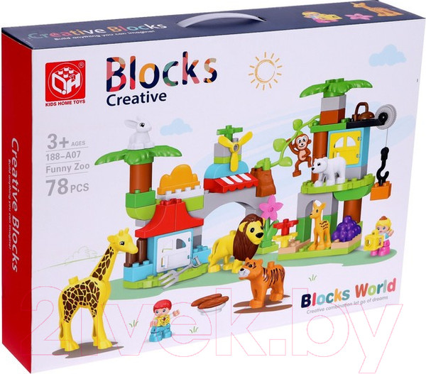 Изображение товара Конструктор Kids Home Toys Чудесный зоопарк 188-A07 / 7120607